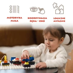 Tablica manipulacyjna z kostką i doczepianymi elementami, 1+