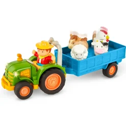 Traktor z przyczepą, rolnikiem i zwierzętami - Farming Fun Tractor