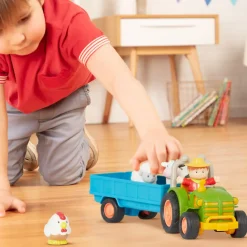 Traktor z przyczepą, rolnikiem i zwierzętami - Farming Fun Tractor