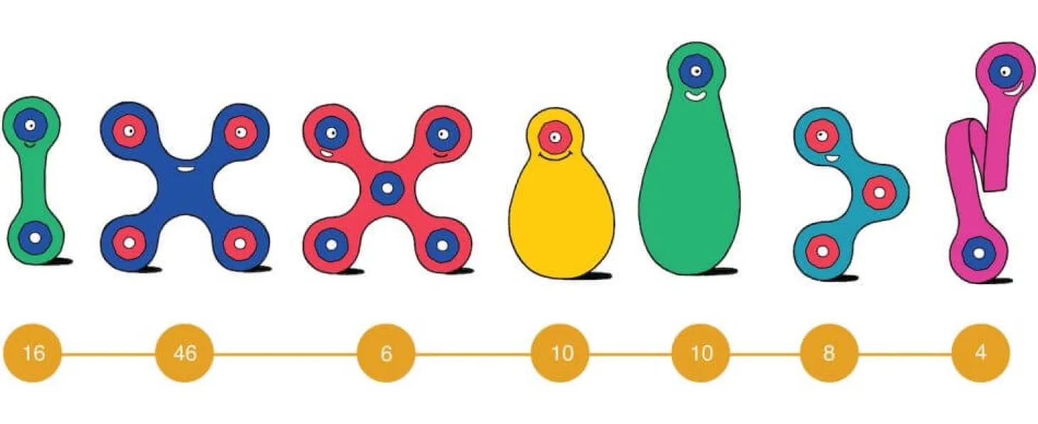 Układanka magnetyczna CLIXO Classroom Pack, 100 elementów