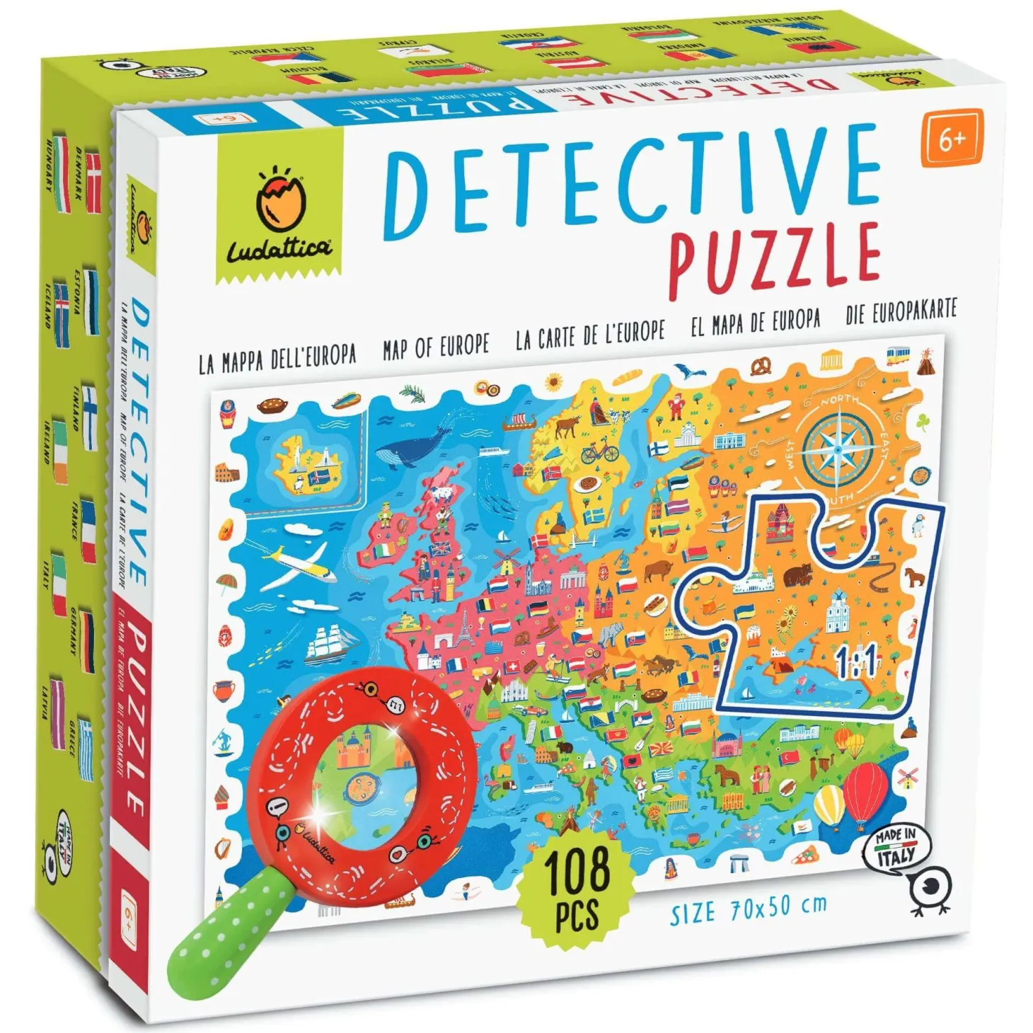 USZKODZONE OPAKOWANIE: DETECTIVE PUZZLE - puzzle, gra detektywistyczna - MAPA EUROPY