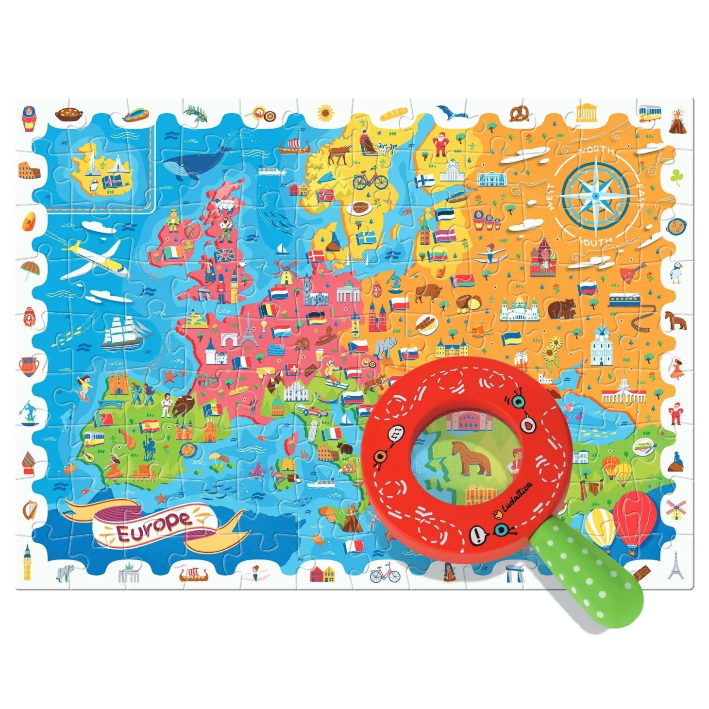 USZKODZONE OPAKOWANIE: DETECTIVE PUZZLE - puzzle, gra detektywistyczna - MAPA EUROPY