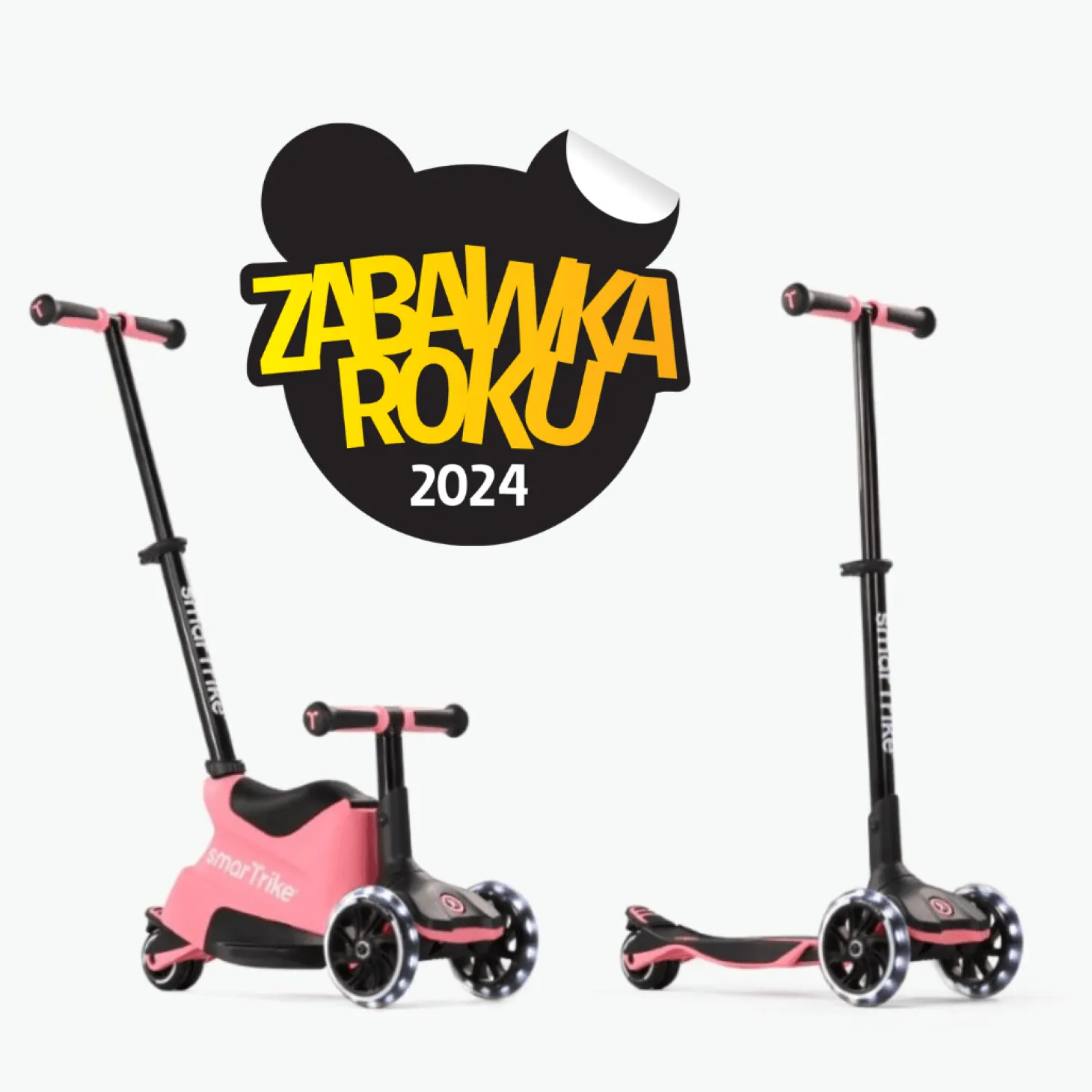 USZKODZONE OPAKOWANIE: Hulajnoga 4w1 Xtend Scooter + Ride-on, Salmon Pink