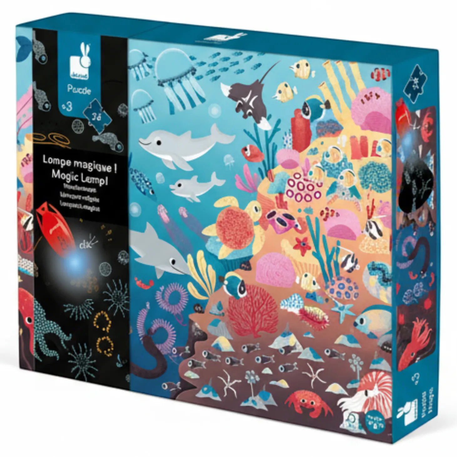 Świecące puzzle z mini-lampką UV Ocean 24 elementy 3+