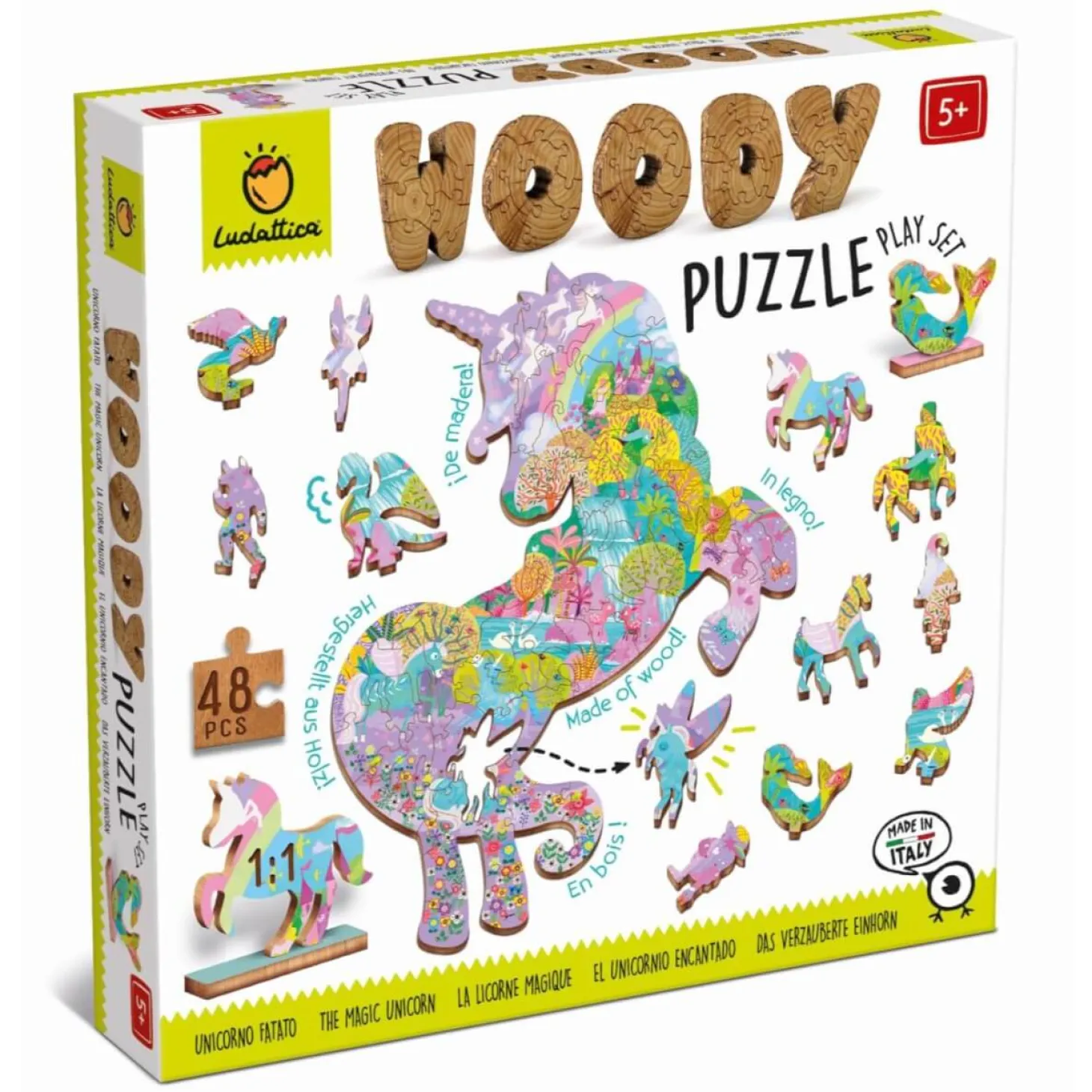 WOODY PUZZLE – drewniane puzzle konturowe – BAŚNIOWE POSTACI
