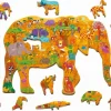 WOODY PUZZLE – drewniane puzzle konturowe – SAWANNA