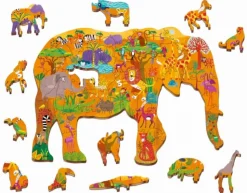WOODY PUZZLE – drewniane puzzle konturowe – SAWANNA