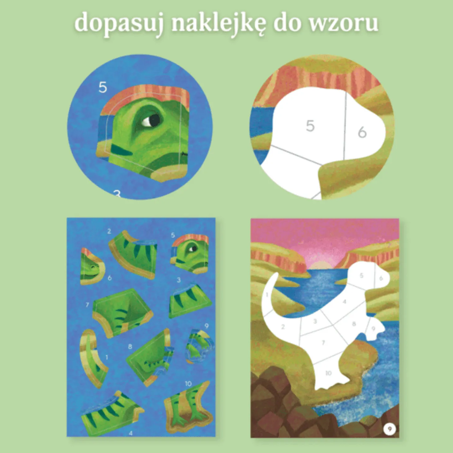 Wyklejanie po numerach - Dinozaury