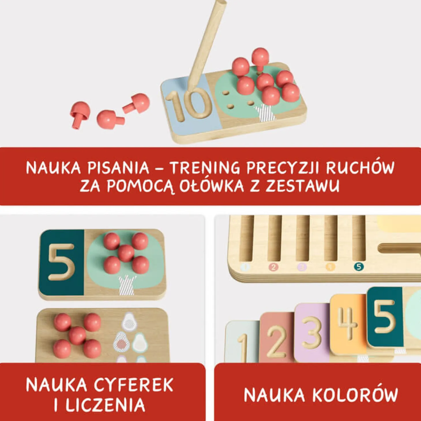 Zabawka edukacyjna do nauki liczenia - Liczę owoce, 3+