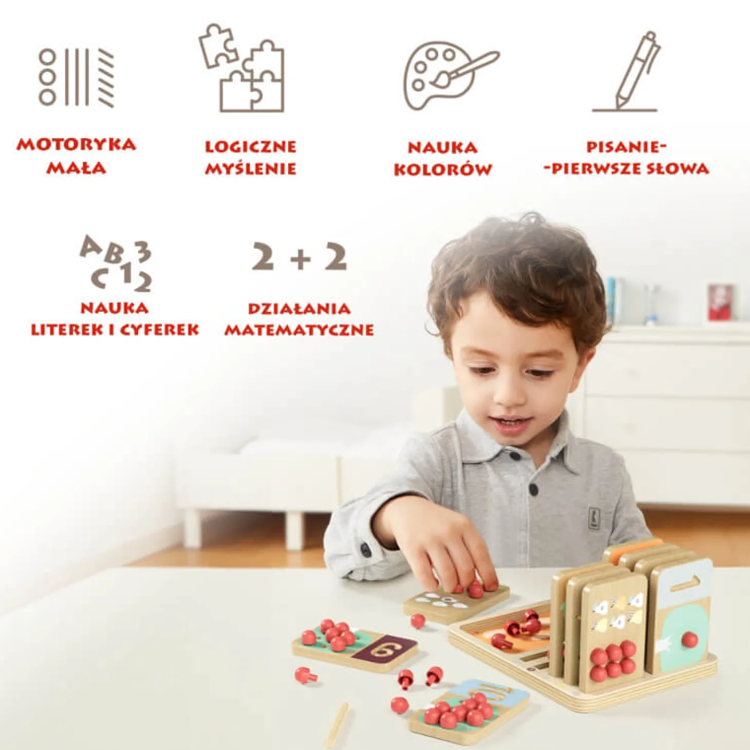 Zabawka edukacyjna do nauki liczenia - Liczę owoce, 3+