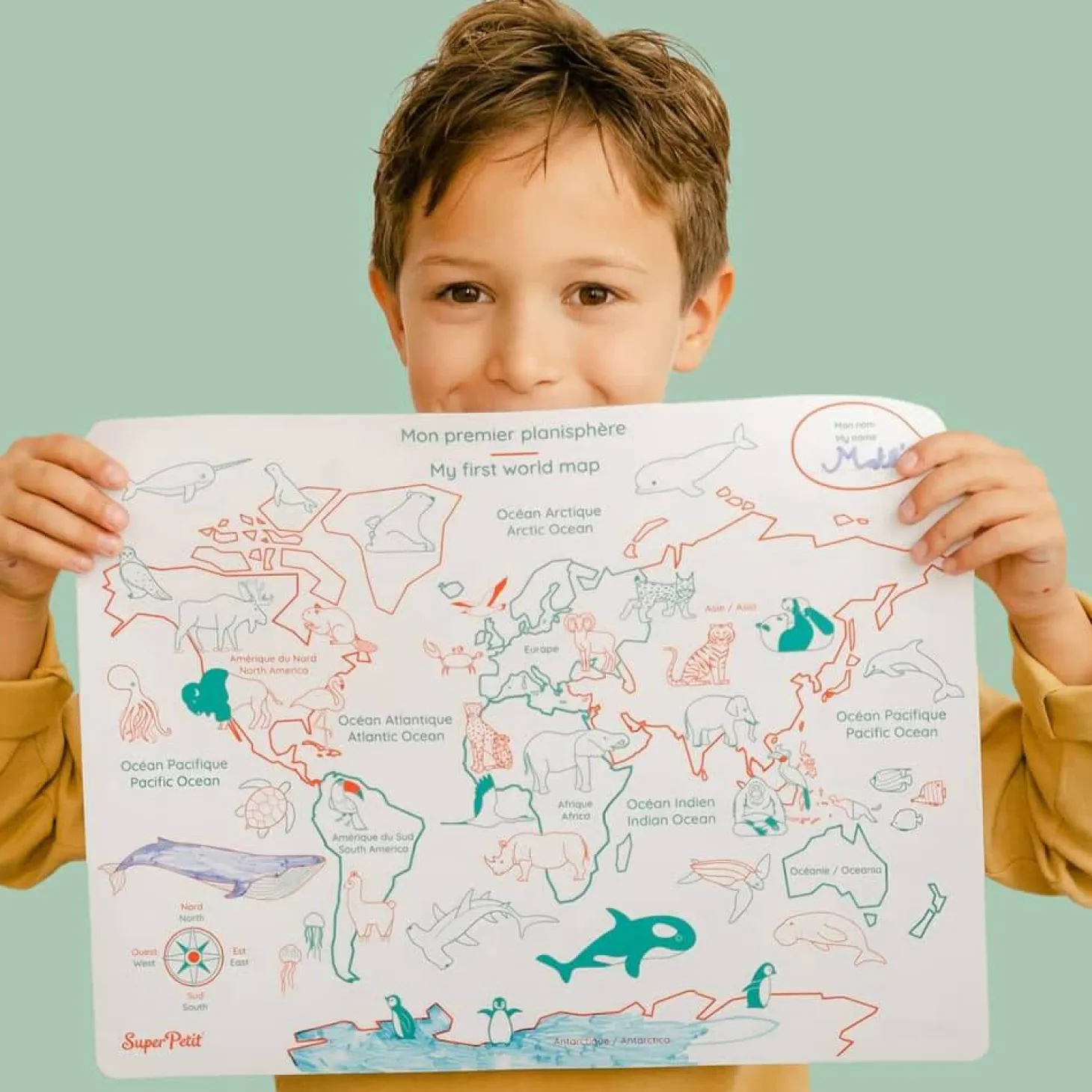 Zestaw do kolorowania z silikonową matą - My First World Map