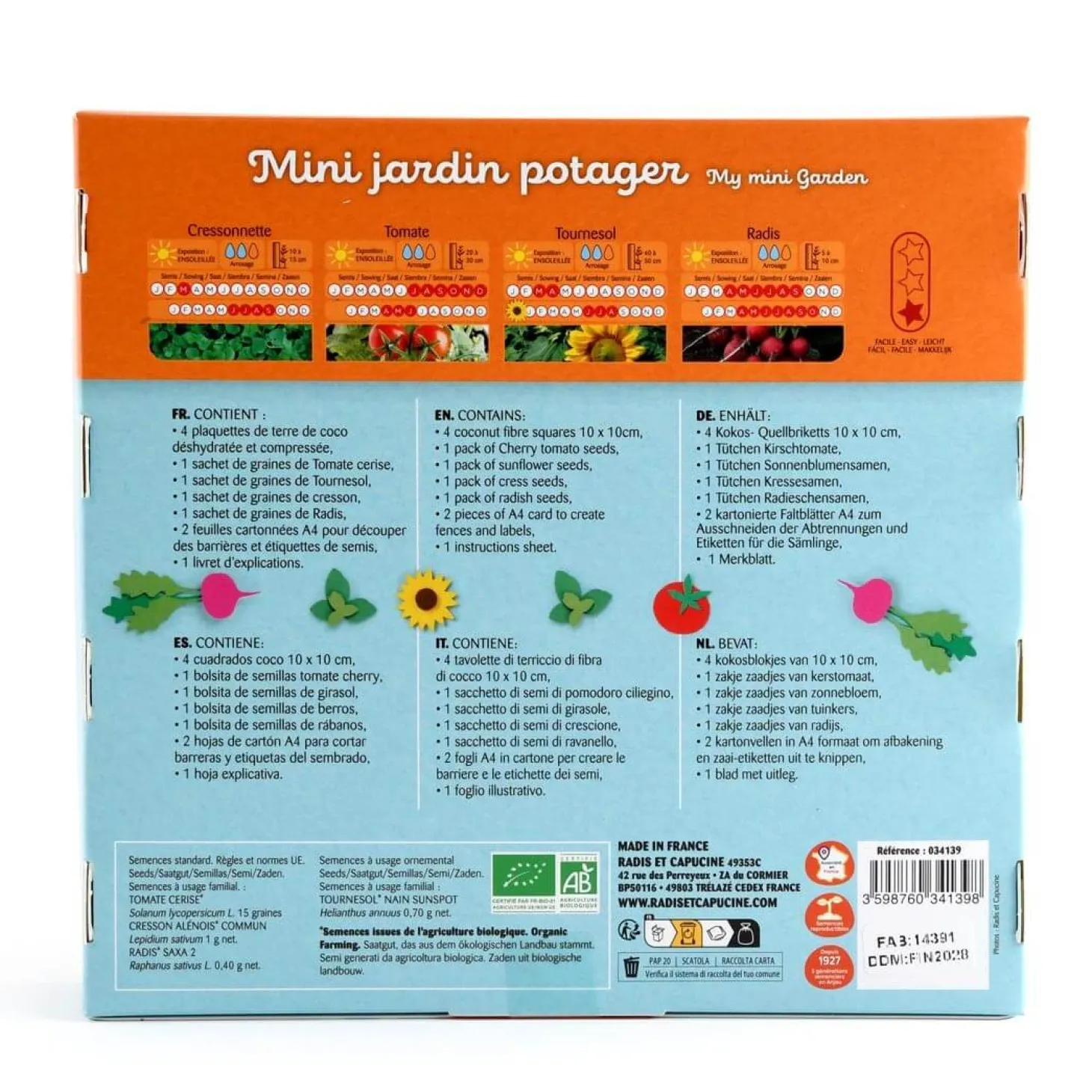 Zestaw do sadzenia nasion Mini ogródek warzywny