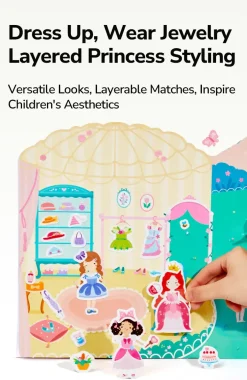 Zestaw żelowych naklejek wielokrotnego użytku - Princess Dress-Up