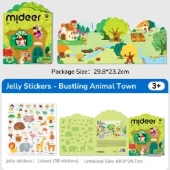 Zestaw żelowych naklejek wielokrotnego użytku - Zwierzęta
