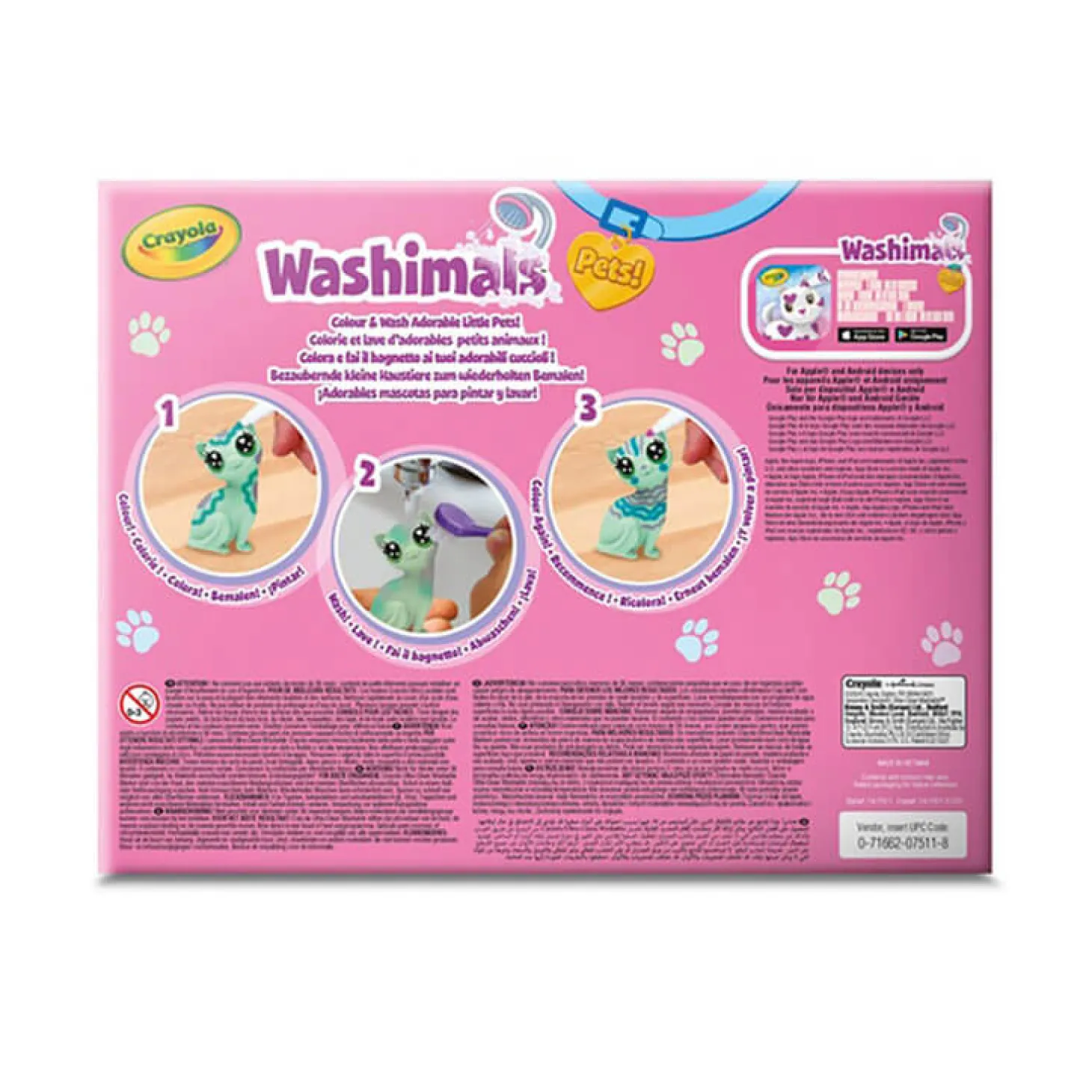 Zestaw 3 figurek do malowania i mycia Washimals, Pastel Pets 3+