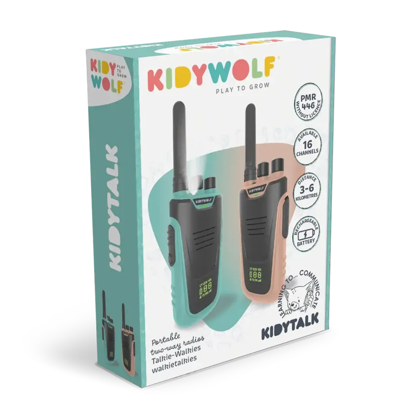 Zestaw krótkofalówek Walkie Talkie KIDYTALK - różowo-niebieskie