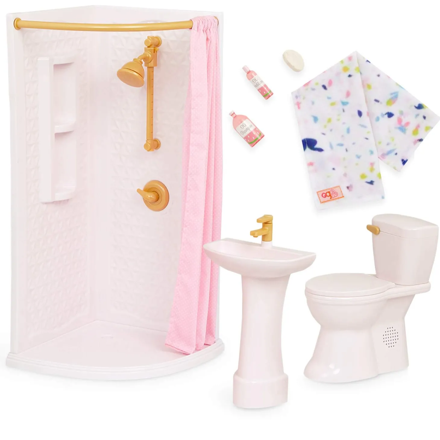 Zestaw mebli dla lalki - Łazienka z wyposażeniem - Sweet Bathroom Set