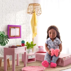 Zestaw mebli dla lalki - Sypialnia z wyposażeniem - Sweet Snuggles Bedroom Set﻿