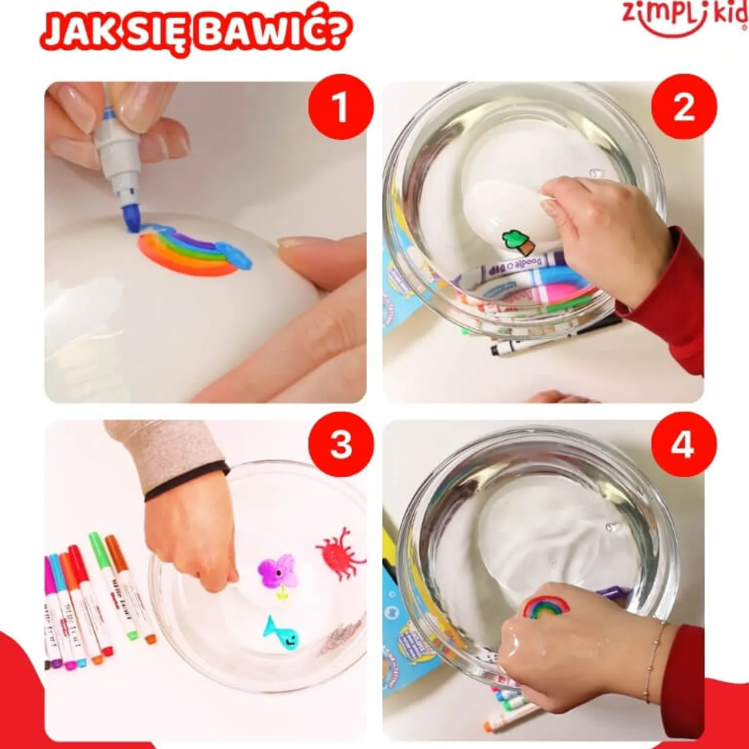 Zestaw tatuaży do wody + flamastry