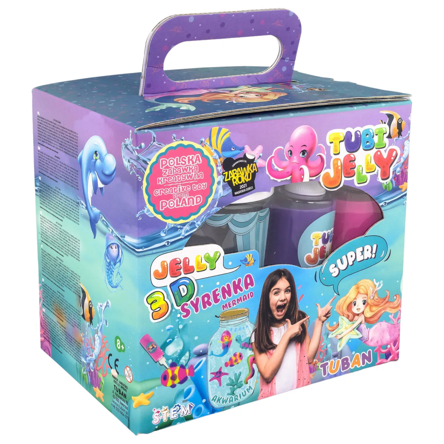 Zestaw Tubi Jelly 6 kolorów + małe akwarium - syrenka