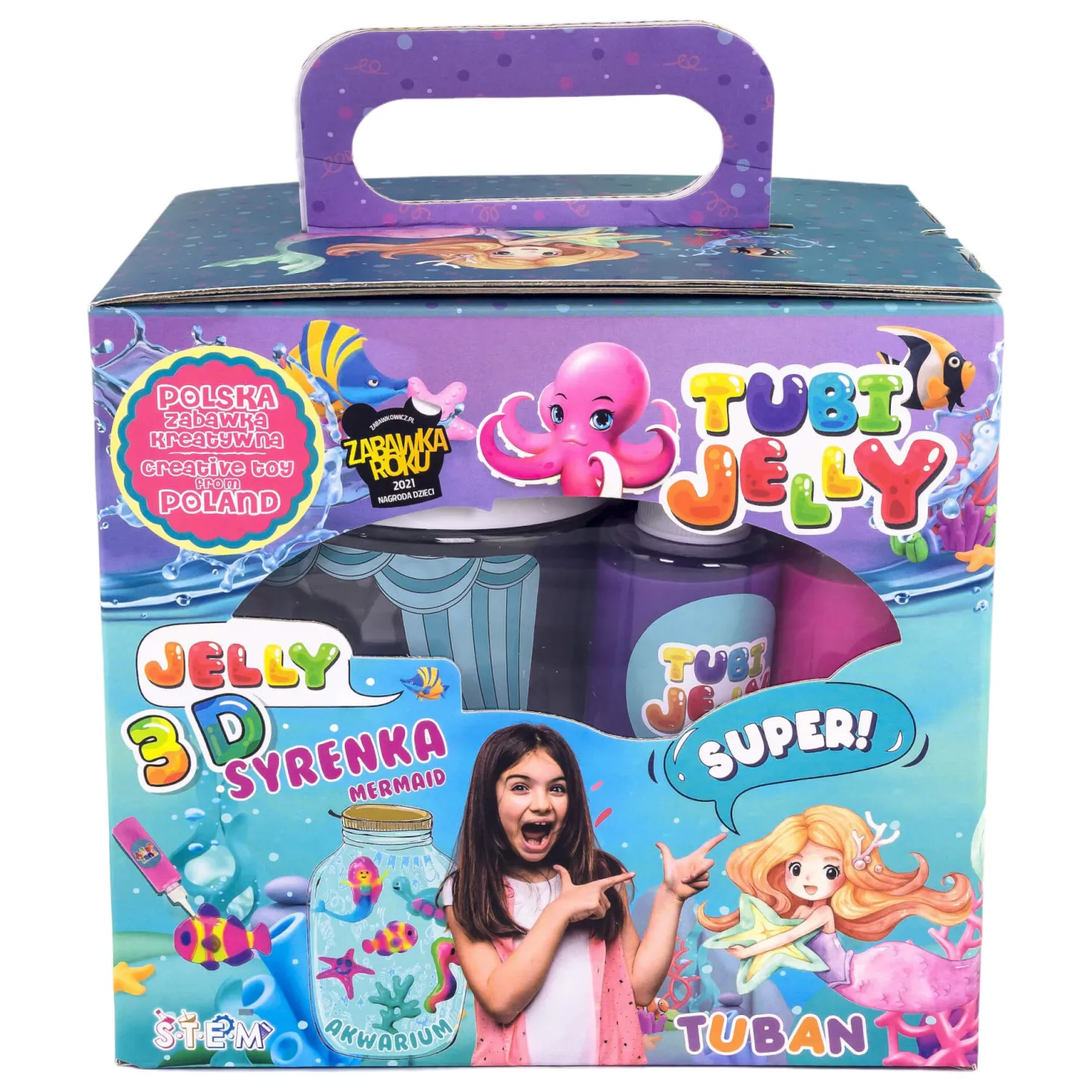 Zestaw Tubi Jelly 6 kolorów + małe akwarium - syrenka
