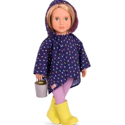 Zestaw ubranek dla lalek - Puddles of Fun - poncho i kalosze