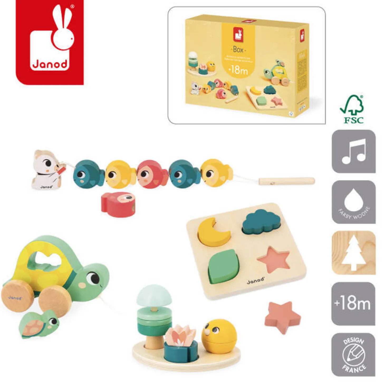 Zestaw zabawek edukacyjnych Box 18m+