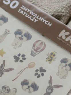 Zestaw 50 zmywalnych tatuaży "Kawa"
