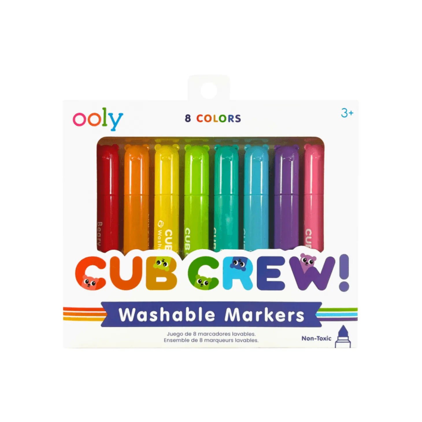 Zmywalne flamastry dla małych rączek Cub Crew, Misie, 8 kolorów